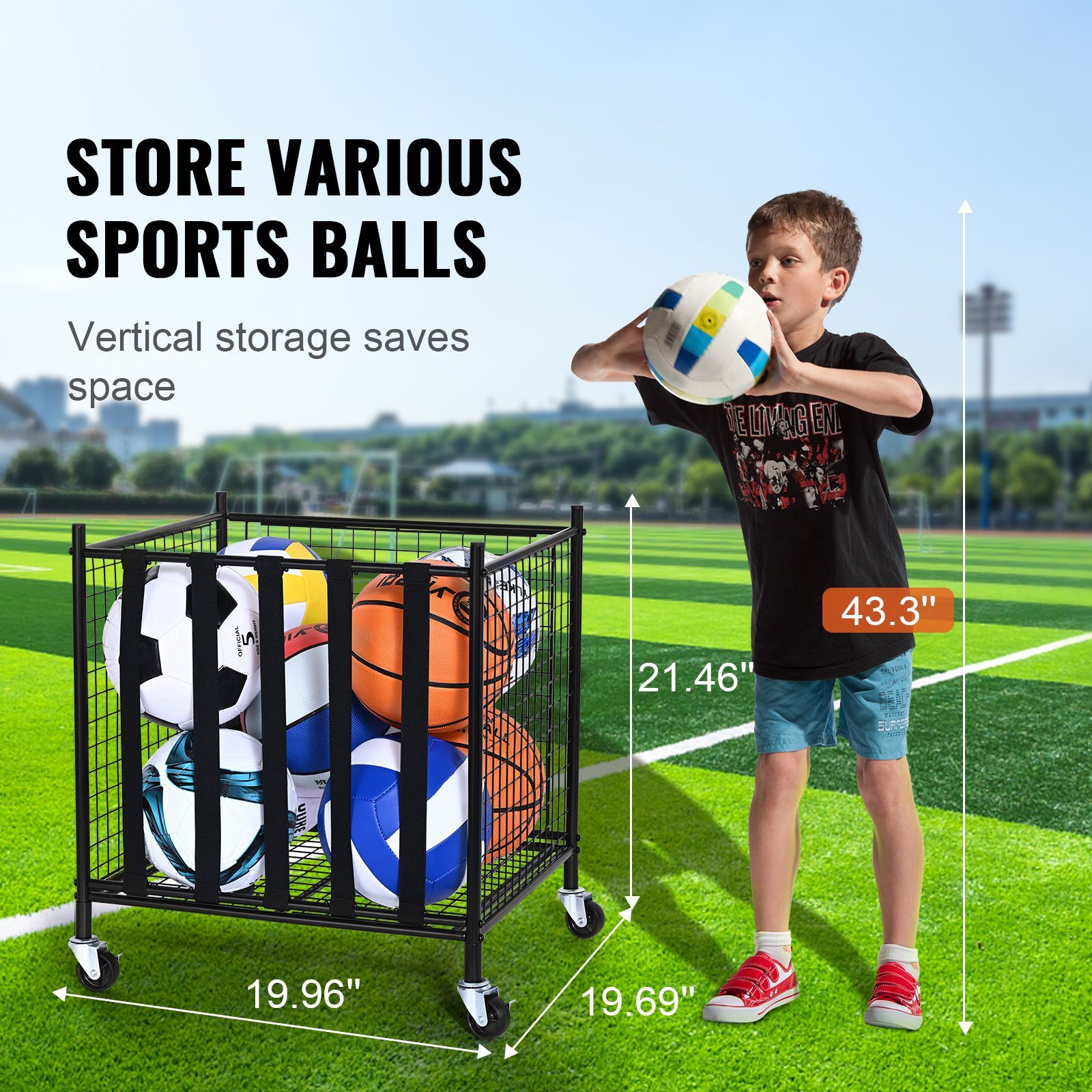 Rolling Sports Ball Storage Ca - Sports Equipment Storage Rack review and price