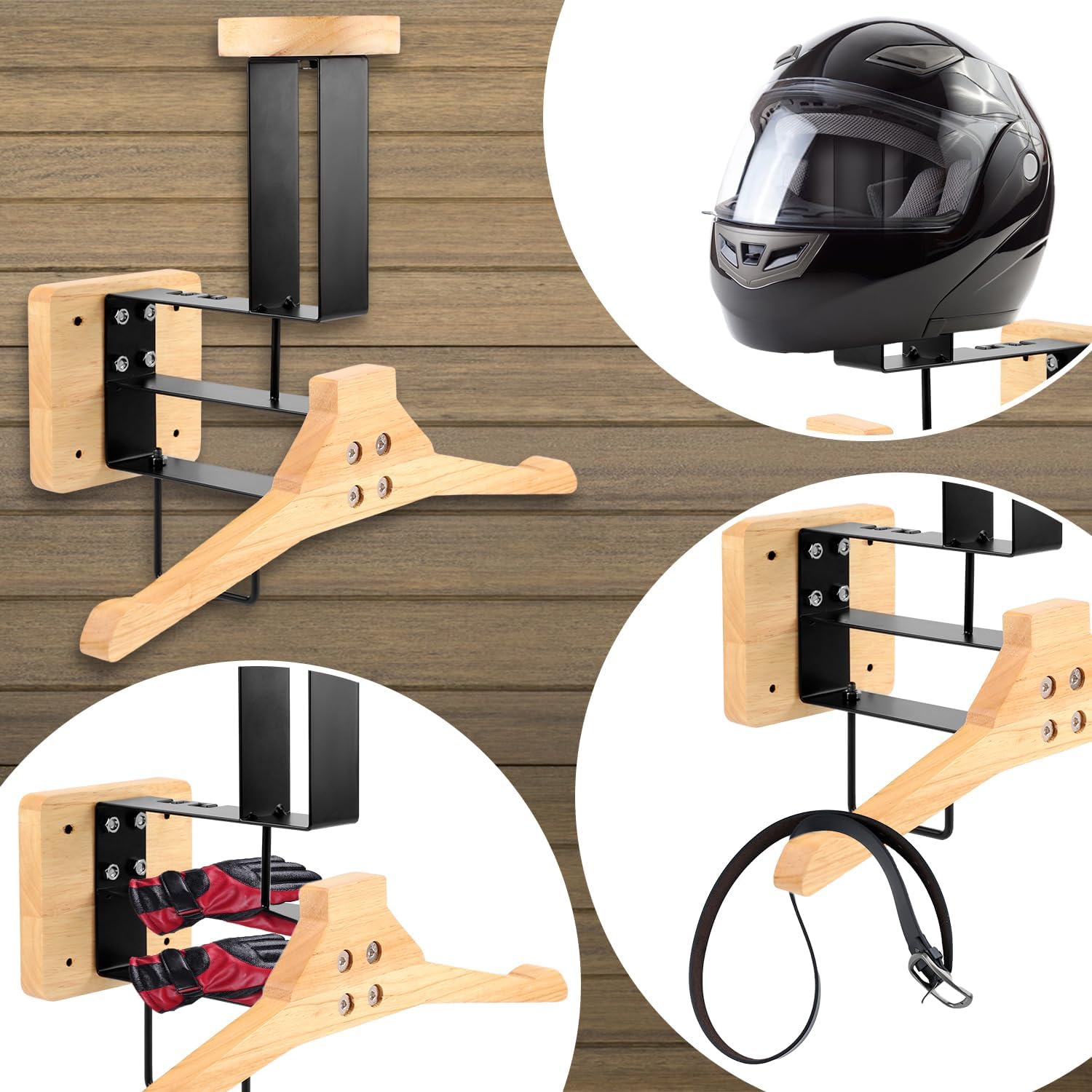 Wood Motorcycle Helmet Holder  - Sports Equipment Storage Rack review and price
