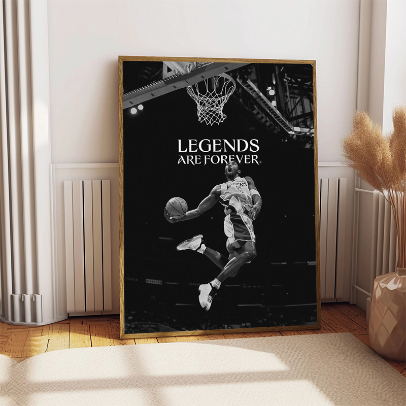 Black and White Basketball Sta - Sports Equipment Poster review and price
