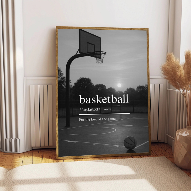 Black and White Basketball Sta - Sports Equipment Poster review and price