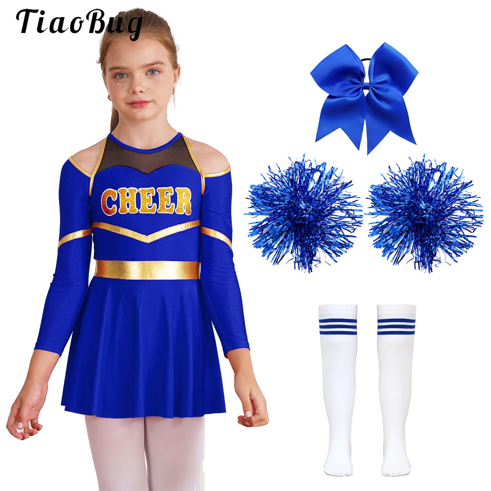 Cheerleader Costume Girls Chee - Cheerleading Pom Pom review and price