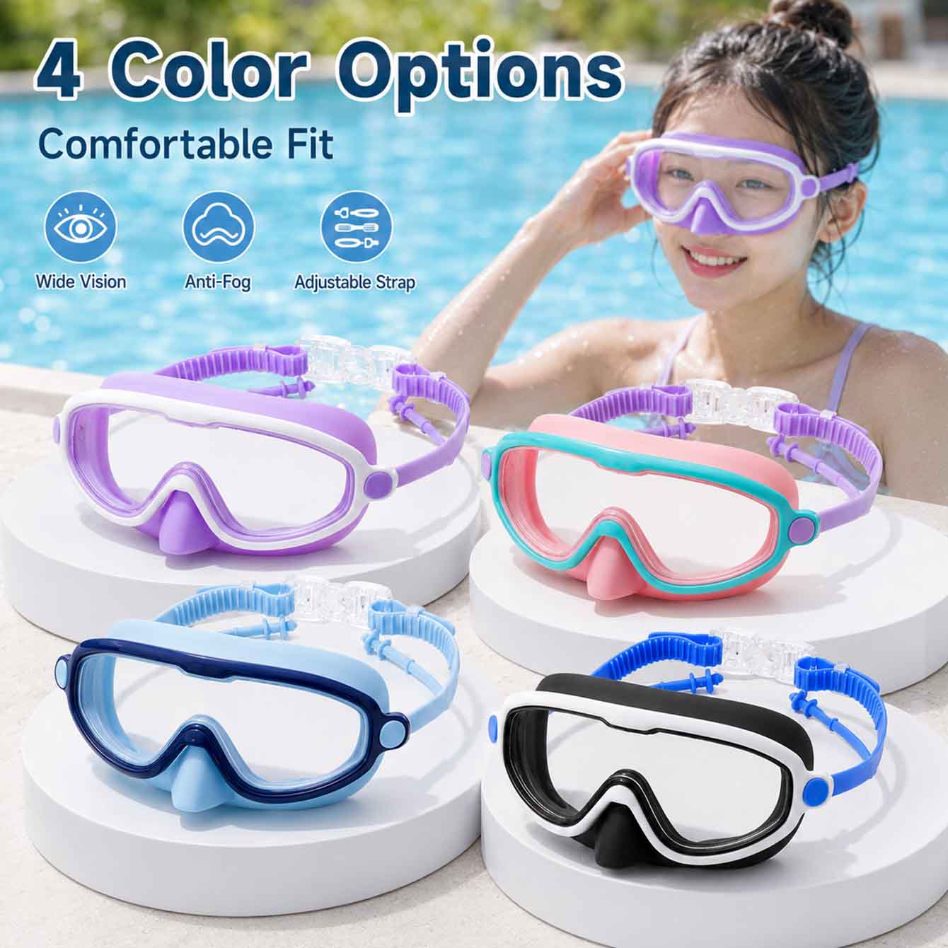 High Definition Anti-Fog Kids  - Swimming Goggles Anti Fog review and price