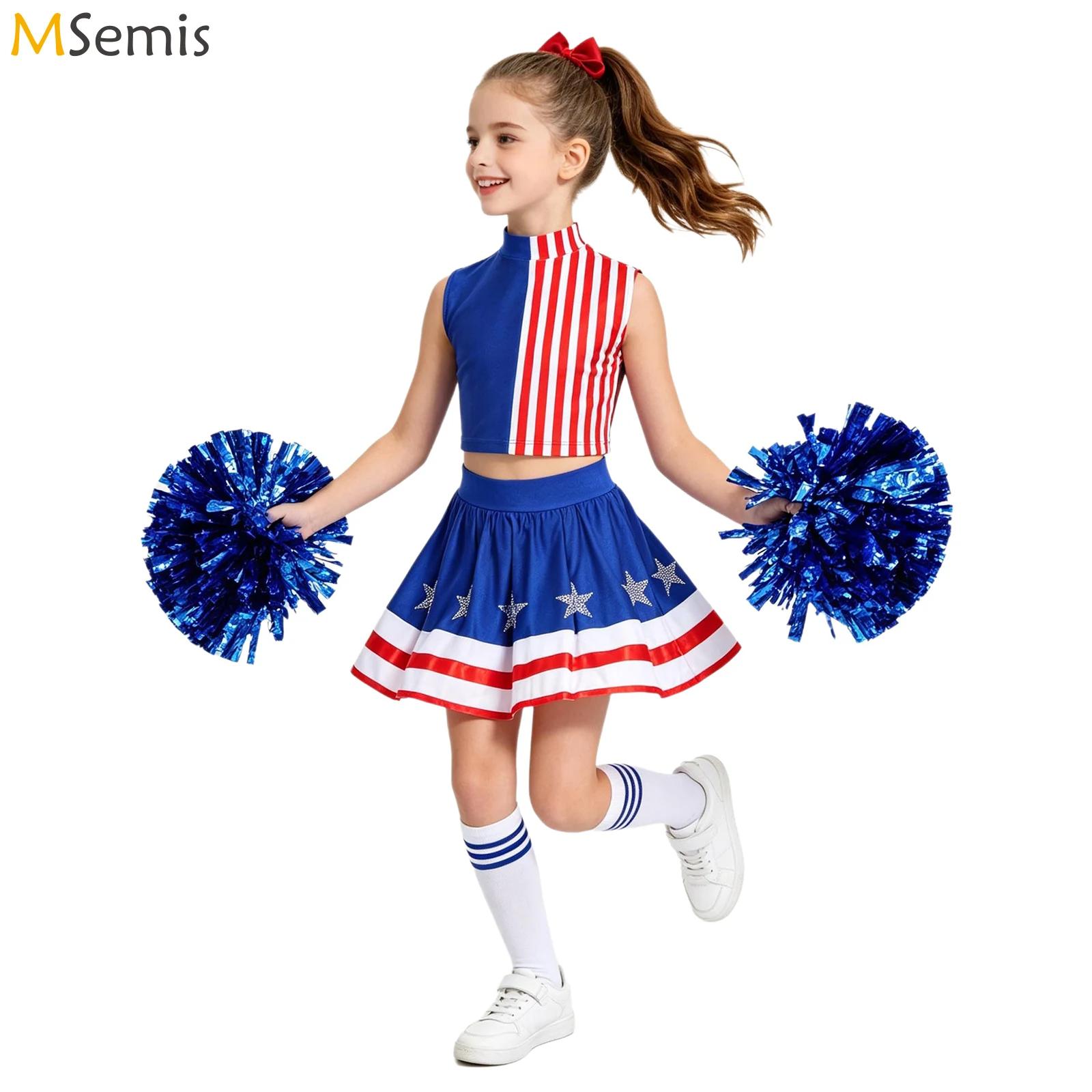 Kids Girls Cheerleading Outfit - Cheerleading Pom Pom review and price