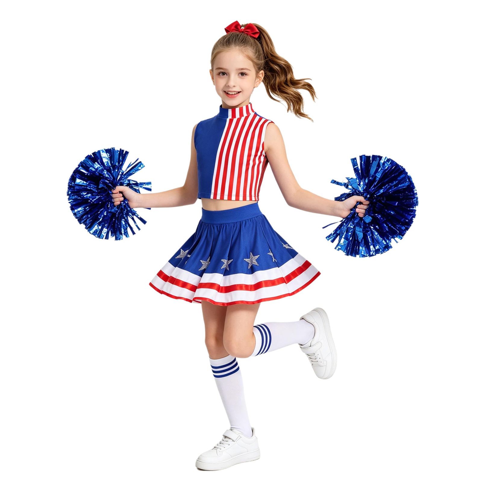 Kids Girls Cheerleading Outfit - Cheerleading Pom Pom review and price