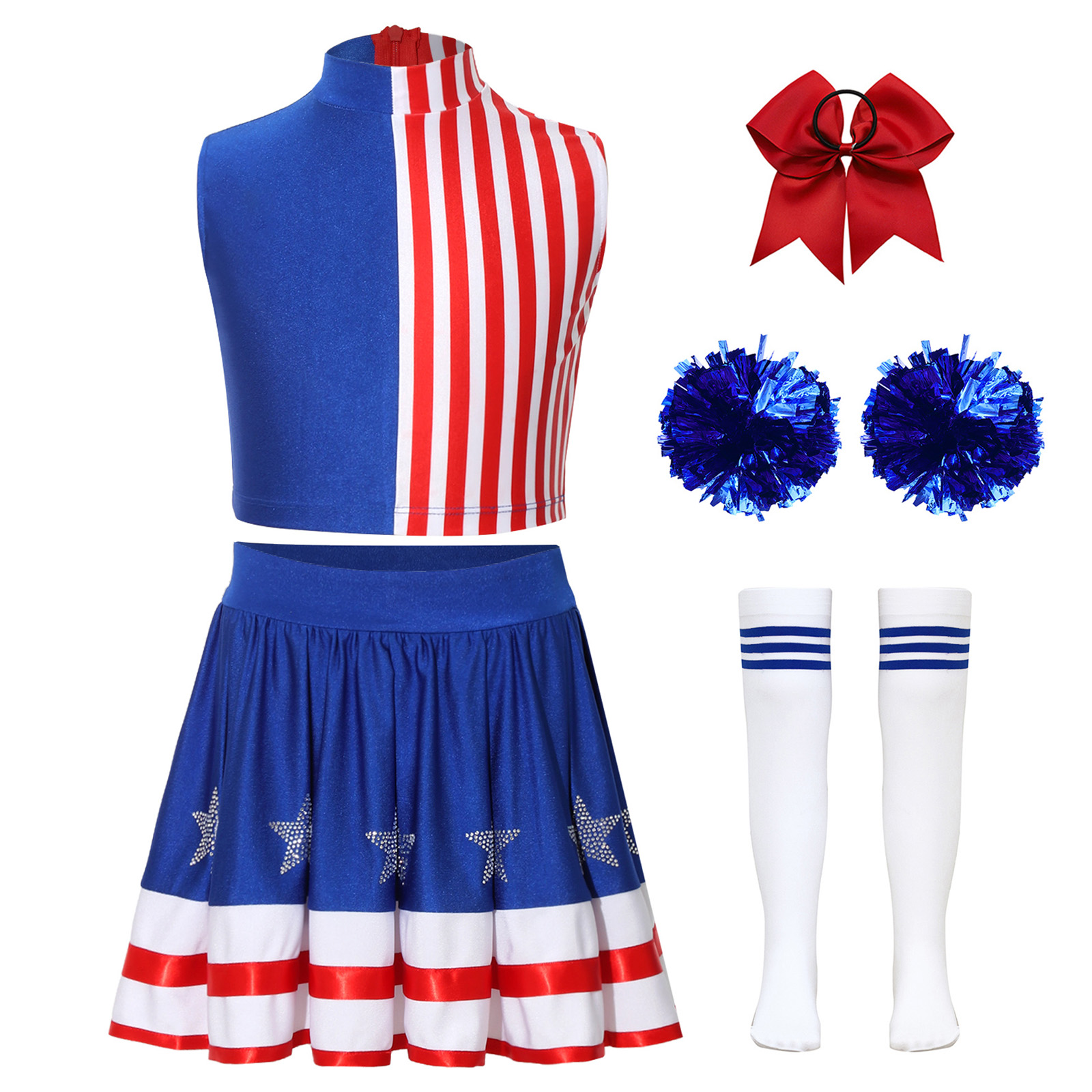 Kids Girls Cheerleading Outfit - Cheerleading Pom Pom review and price