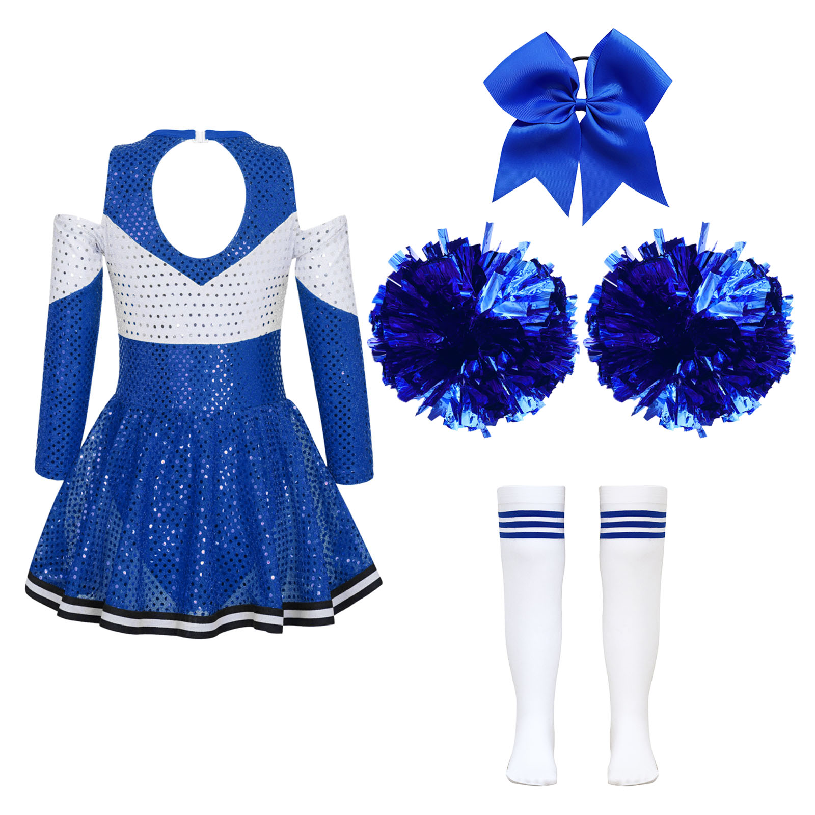 Kids Girls Cheerleader Costume - Cheerleading Pom Pom review and price