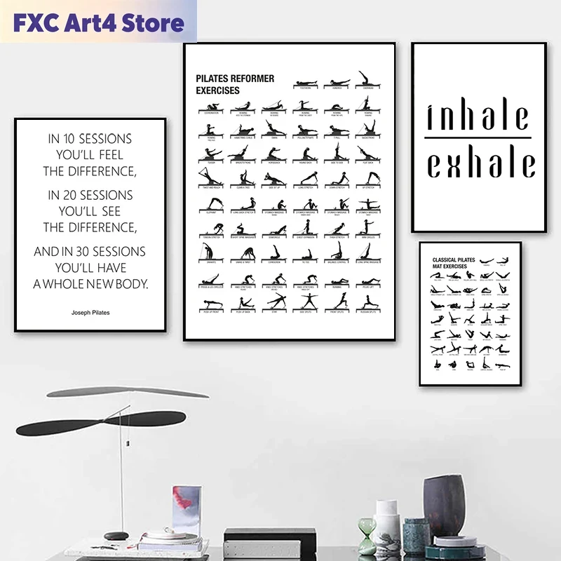 Frameless Pilates Workout Char - Sports Equipment Poster review and price