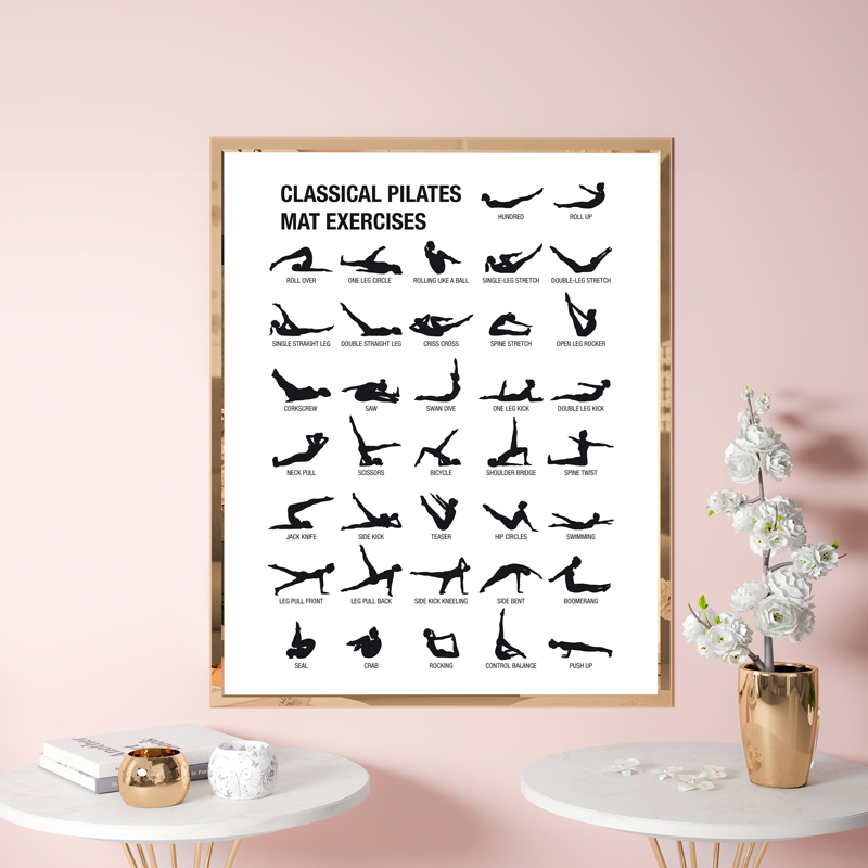 Frameless Pilates Workout Char - Sports Equipment Poster review and price